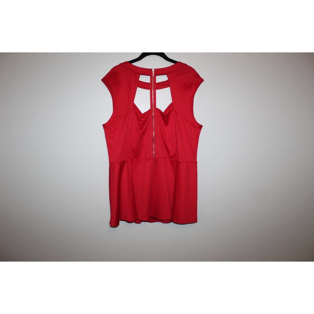 NWT Torrid Cutout Peplum Sleeveless Blouse Red Top Women's Plus Size 3 3X H14642 - Picture 7 of 9